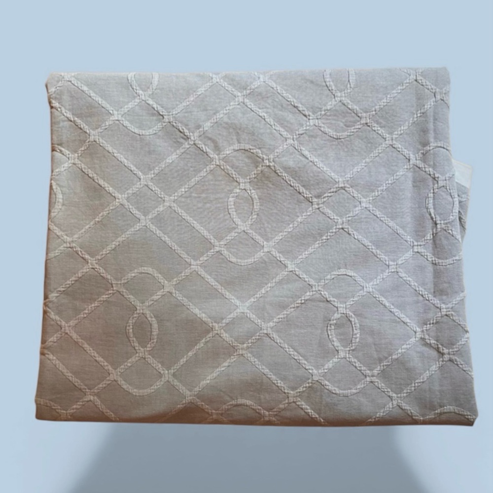 Elegant Grey Duvet Cover in King Size by Linen House Embroidered Diamond Pattern